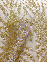 Arany Couture Csipke Panellel, Gyöngyökkel és Flitterekkel